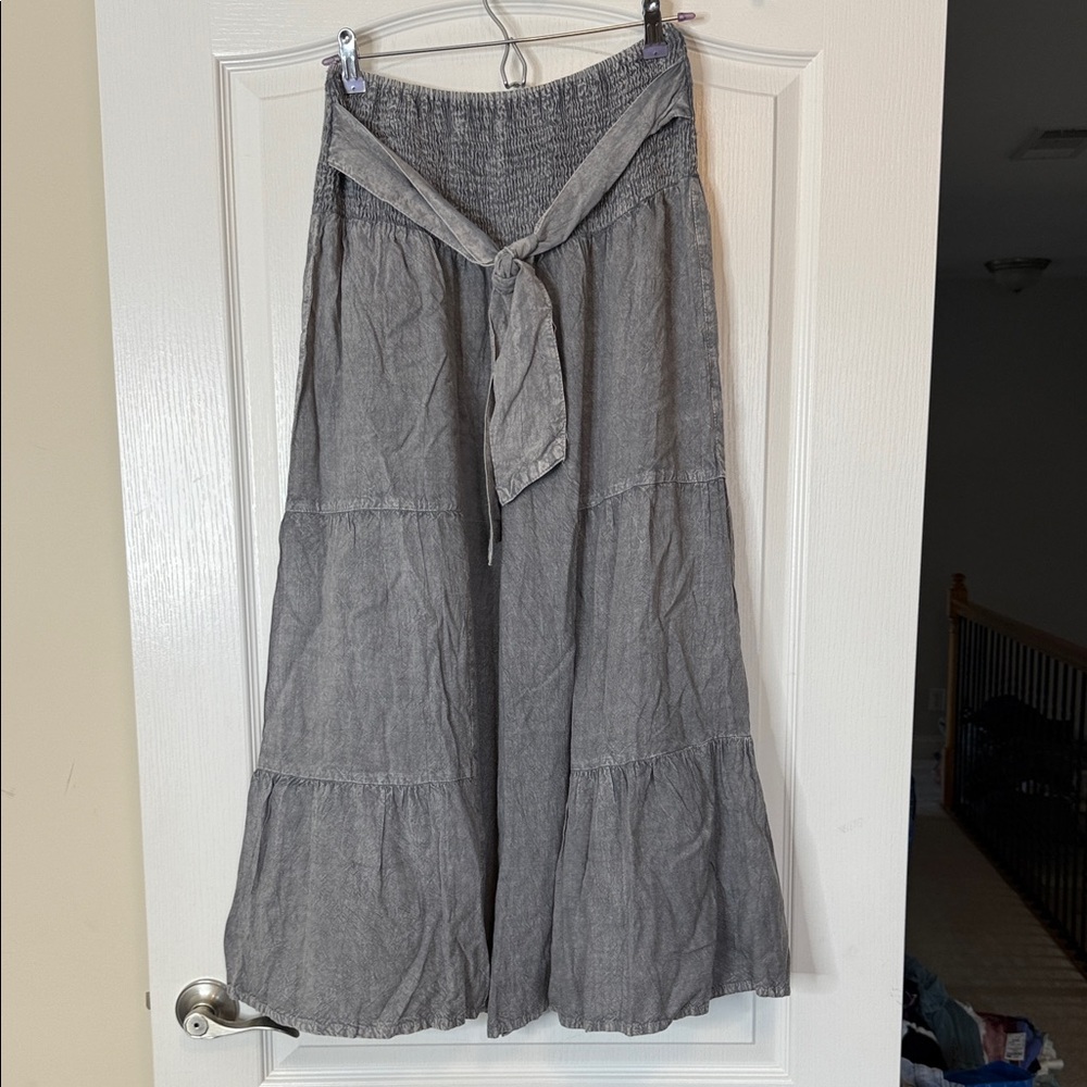 Cute Options BOHO Tiered Ruffle Pants Gray Medium / Large - Picture 1 of 13